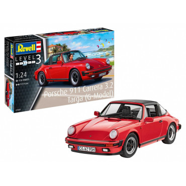 KIT PARA MONTAR REVELL CARRO PORSCHE 911 CARRERA 3.2 TARGA (G MODEL) 1/24 114 PEÇAS REV 07689